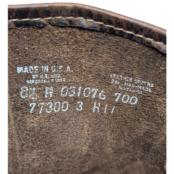 FRYE 12R Harness Square Toe Leather Dark Brown Boots Size 8.5 - Picture 3 of 7